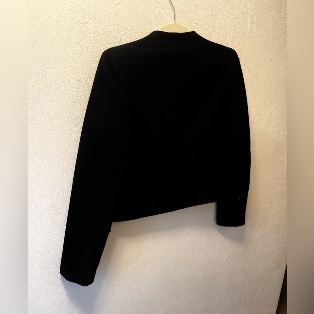 Rachel Roy Cropped Blazer Dark Black Minimalist Chic Tailored Style Jacket Sz 0 - Picture 2 of 7